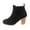 Black, variant on Women's Ankle Boots Heel Platform Sole Side Zipper Lace Up Non Footwear for Casual Outdoor Wear in Fall and Winter