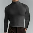 thumbnail image 2 of Krdevn Mens Shirts - Male Autumn and Winter Solid Color T Shirt Top Turtleneck Long Sleeve Top Blouse,Mens Fall Shirts,Color:Dark Gray,Size:3XL, 2 of 5