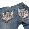 thumbnail image 2 of Embroidery Applique2pcs Wolf Head Clothes Iron On Patch Clothing Accessories Elevated Design, 2 of 8