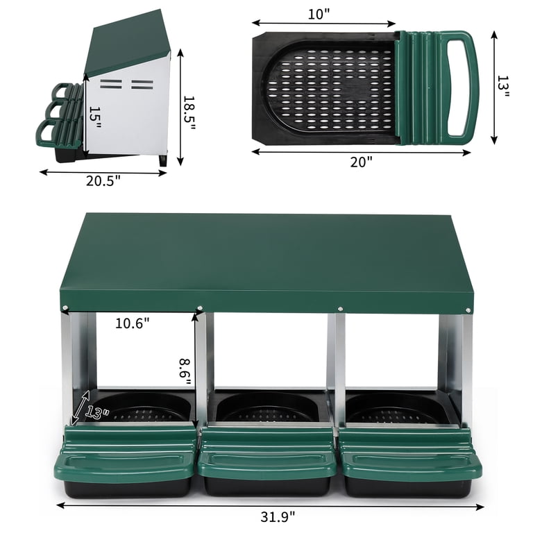 Ktaxon 3-Room Poultry Feeder Chicken Feeder Automatic Chicken