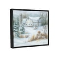 thumbnail image 3 of Niveous Country Barn Snow Scene Landscape Painting Jet Black Framed Art Print Wall Art, 3 of 6