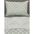 thumbnail image 3 of Green Comforter & Sham Bedding Set, Picnic Table Inspired Modern Geometric Pattern in Square Shapes Retro, 3 pcs Duvet Set Microfiber Filling Quilt, 5 Sizes, Pistachio Green White, by Ambesonne, 3 of 4