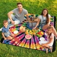 thumbnail image 7 of Colorful Tie Dye Vortex Waterproof Picnic Blanket with Foldable Zipper, Suitable for Outdoor Use, Suitable for Travel, Camping, Beaches, Parks, Grasslands, Picnic Blanket Accessories, 7 of 7