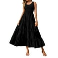 thumbnail image 4 of Coduop Women Smocked High Waist Flowy Maxi Dress Casual Sleeveless Flowy Tiered A Line Long Dress, 4 of 5