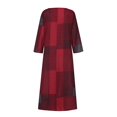 thumbnail image 5 of Conairie Women Flowy Dresses Solid Color Crew Neck Loose Elegant Long Sleeve A-Line Dress Soft Lounge Long formal Dresses Red XXL, 5 of 8