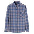 thumbnail image 2 of XDZJLR Men Shirts Long Sleeved Pure Wool Plaid Plus Size Fashion Tops, 2 of 5