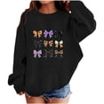 thumbnail image 2 of Auroural Toddler Girls 3T to 4T Outfits Girls Bow Prints Casual Loose Fleece-Lined for Warmth Long Sleeve Tops Kids Sweatshirt Kids Girls Clothes Girls Sweatshirts, 2 of 3