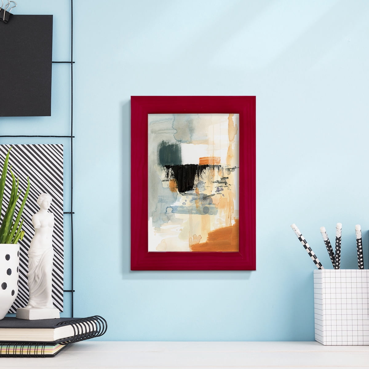 Seria IV - Framed Print w/glass - Cherry Red