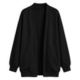 thumbnail image 4 of HomeDM Women's Cardigan Sweatshirt with Pocket Long Sleeve Solid Color Open Front, 4 of 9