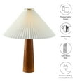 thumbnail image 2 of Modway Jessica Table Lamp With Pleated Fabric Shade in Walnut, 2 of 10