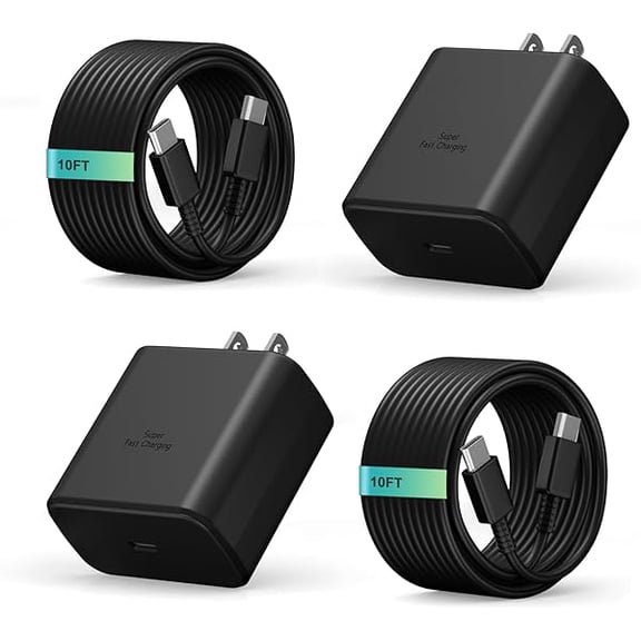 ZLC2Pack 45W Super Fast Charger USB C, 45W Android Phone Charger with 10FT Type C Charger Fast Charger for Samsung Galaxy S25 Ultra/S25/S24 Ultra/S23/S22 Ultra,iPhone 16/15 and More