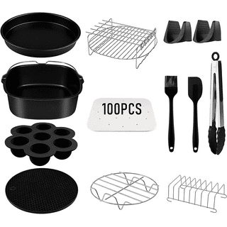 Lieonvis Air Fryer Racks Three Layer Stackable Dehydrator Racks Stainless Steel Square Air Fryer Basket Tray Air Fryer Accessories Fit for 5.8QT