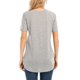 thumbnail image 3 of La nueva manga del cortocircuito del cuello del color sólido V de la camiseta de las mujeres de la m Abody Gris XXXXXL, 3 of 7