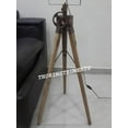 thumbnail image 3 of Nautical Wooden Copper Tripod Stand Vintage Halloween Floor Lamp Living Room, 3 of 3