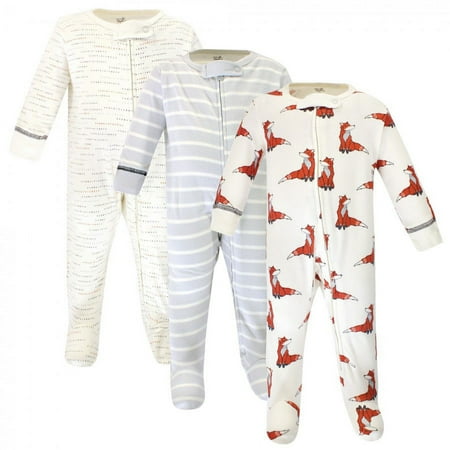 UPC: 0660168675962 | Touched by Nature Baby Boy Organic Cotton Zipper Sleep and Play 3pk  Boho Fox  6-9 Months