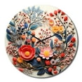 thumbnail image 2 of Designart "Floral Wreath in Beige and Orange IV" Floral Oversized Wall Clock, 2 of 5