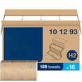 thumbnail image 2 of Soft Multifold Hand Towel White with Grey Leaf Print, Absorbent, 189 Towels Per Pack, 16 Packs, Fits H2 Towel Dispensers, 2 of 9