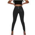 thumbnail image 5 of hlysgo Womens Jeggings Pants High Elastic Waist Casual Stretch Pant Fashion Business Officewear Trousers with Pockets Black,L, 5 of 6