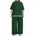 thumbnail image 3 of MINTREUS Lounge Sets for Women Plus Size Pajamas Neck Pullover Top Wide-Leg Pants Women's PJ Casual Set 1X-5X, 3 of 11