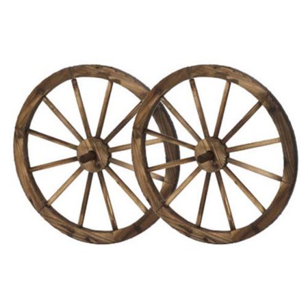 Hgc Steel Rimmed Wooden Wagon Wheel Wall Decor Set Of 2