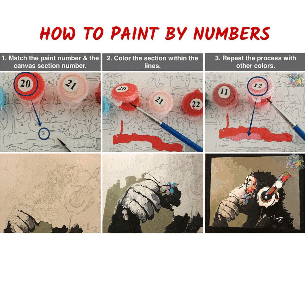 Custom Paint by Numbers Kit  Fathers day Gift 