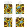 thumbnail image 2 of Fotbe Sunflowers Porta Pañuelos Decorativo de Cuero, Caja Cuadrada Moderna para Pañuelos Faciales, Organizador y Dispensador 5x5x5'', 2 of 7