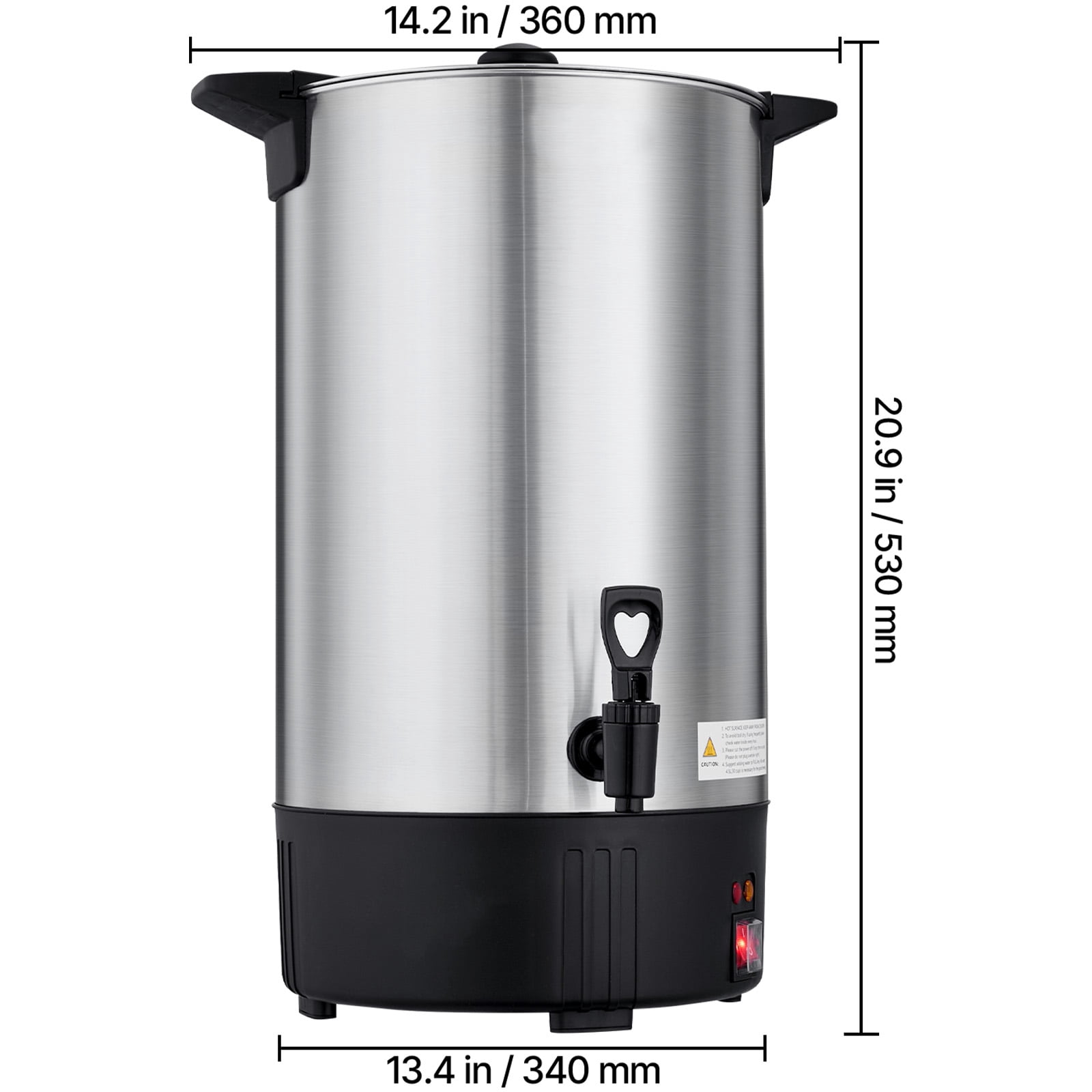 KFFKFF Commercial Coffee Urn, 100 Cup 15 L Hot Beverage Dispenser with Non-Drip Faucet, Fast-Brewing Stainless Steel Large Coffee Maker, Ideal for Events, Offices, Gatherings, and Restaurants