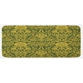 thumbnail image 1 of Floral Kitchen Mat, Victorian Baroque Flower Motifs with Swirl Petals and Branches Print, Plush Decorative Kitchen Mat with Non Slip Backing, 47" X 19", Green Earth Yellow, by Ambesonne, 1 of 1