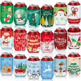 thumbnail image 1 of Can Cooler Sleeves SEPGLITTER, paquete de 18 diseños navideños, 1 of 6
