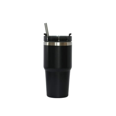 Travel Mug & Straw, 20 Oz SS Black