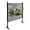 35.4" W x 47" H, variant on Outdoor Freestanding Privacy Screen, 43" W x 59" H Metal Slatted Decorative Panel With Stand, Brown Backyard Screen for Garden Patio
