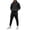 Black, variant on Rexolia Men's 2-Piece Plain Pullover Hoodie and Sweatpants Set Heavyweight Solid Color Black L