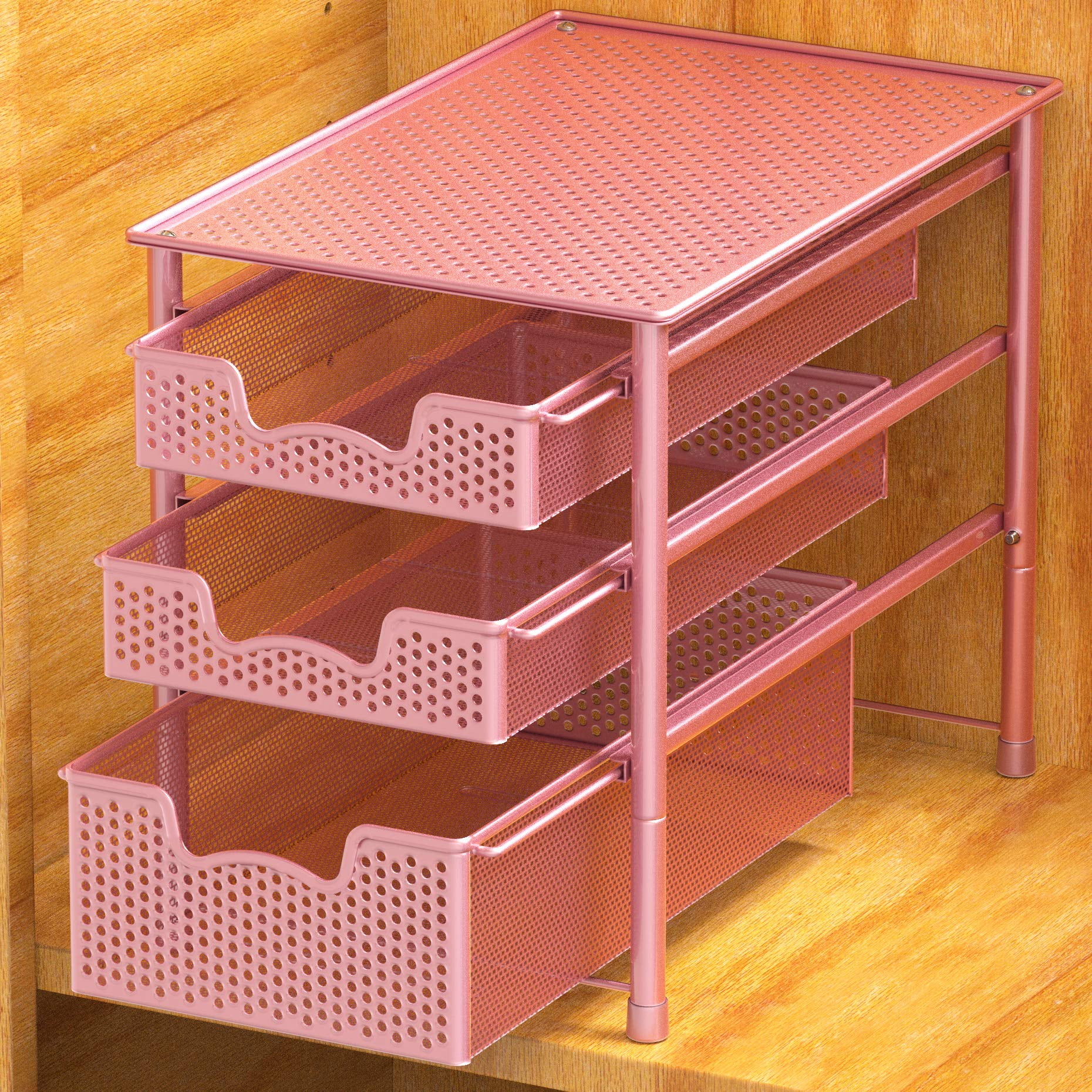 Simple Houseware Stackable 2 Tier Sliding Basket Organizer Drawer, Turquoise