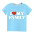 thumbnail image 1 of Pisexur Haut à Manches Courtes pour Enfants Garçons Filles Mode Mignon Couleur Unie Col Rond Imprimé Cœur de la Saint-Valentin, 1 of 3