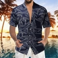 thumbnail image 2 of Eashery Mens T Shirts Turn Down Collar T Shirts Men Button-Down Dress Shirt Shirts Dark Blue L, 2 of 5
