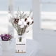 thumbnail image 5 of 1 juego de flores secas, jarrón de cristal decorativo para jardín de primavera transparente Flor de cinta blanca, 5 of 8