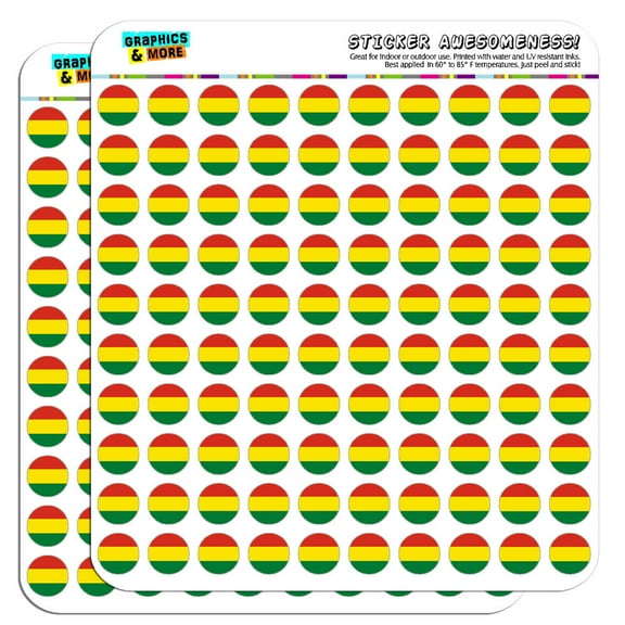 Bolivia National Country Flag 1/2" (0.5") Scrapbooking Crafting Stickers
