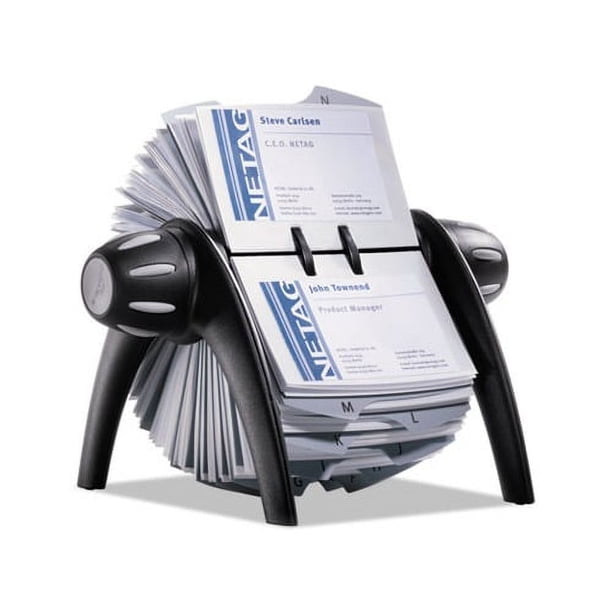 VISIFIX Flip Rotary Business Card File Holds 400 4 1/8 x 2 7/8