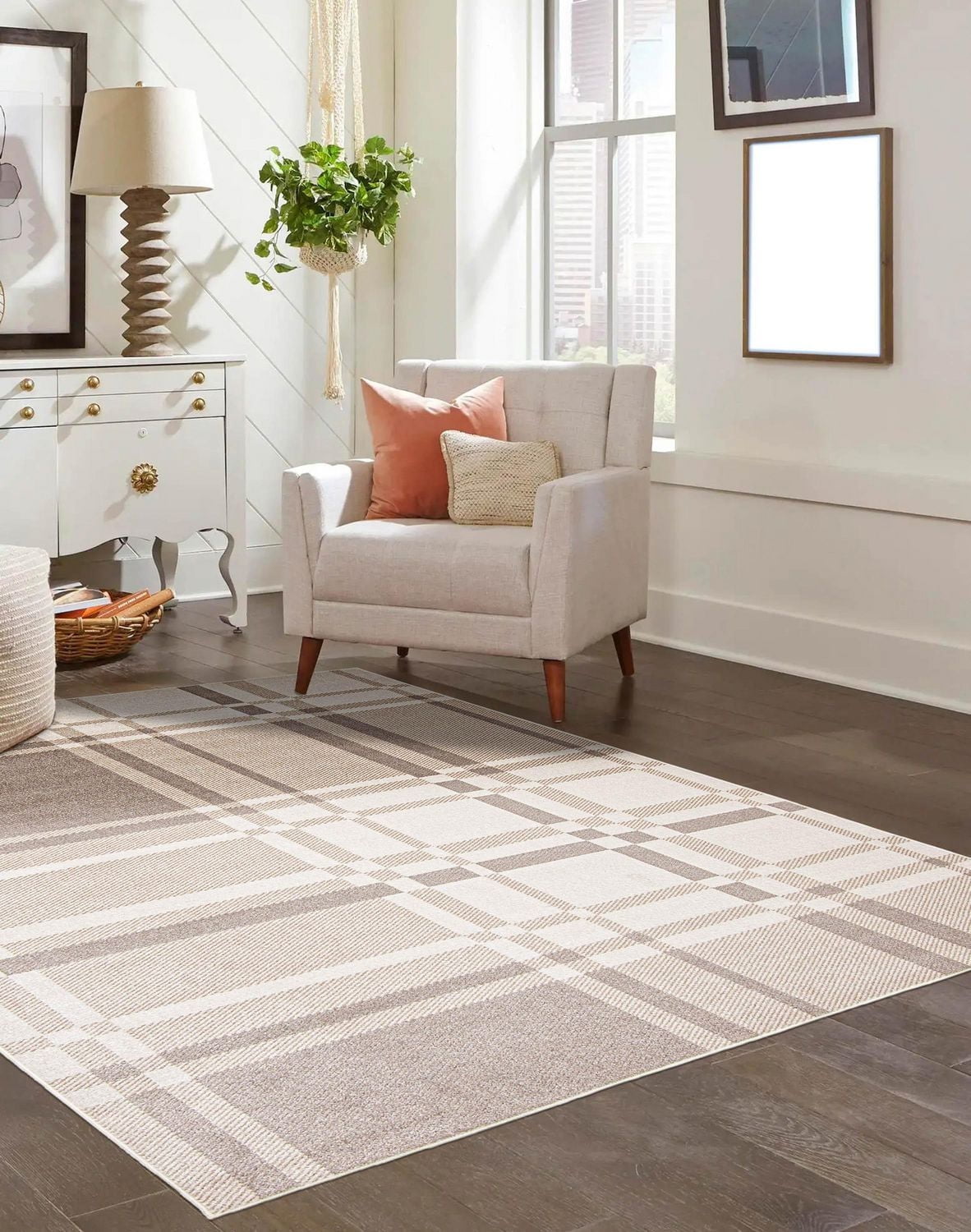 ECARPET Washable Plaid Area Rug & Runner for Kitchen, Bedside, Living Room, Hallway