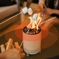 thumbnail image 3 of Solo Stove Mesa Tabletop Fire Pit with Stand | Low Smoke Outdoor Mini Fire for Urban & Suburbs | Fueled by Pellets or Wood, Safe Burning, Stainless Steel, With Travel Bag, 6.9 x 5.1 in, 1.4lbs, Blue, 3 of 7