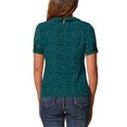 thumbnail image 3 of INSPIRAR CHIC Blusas de Mujer con Cuello Peter Pan en Contraste, con Lunares, de Manga Corta, Talla M, Azul, Verde, Blanco, 3 of 6