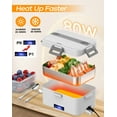 thumbnail image 2 of 80W Electric Lunch Box, Food Warmer Heater  with 1.8L Container and Digital Screen, 12V 24V 110V Portable Heated Lunch Box, 2 of 9