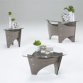 thumbnail image 2 of Progressive Tristar 22" Round Glass Top End Table in Gray Walnut, 2 of 2