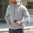 thumbnail image 6 of Wangmeiwg Mens Sweatshirts Men's Solid Color Hooded Sweater with Long Sleeves and Front Pocket for Autumn and Winter Comfort M Grey, 6 of 9