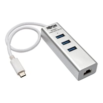 Tripp Lite Portable USB 3.1 Gen 1 Gigabit Ethernet Adapter with 3-Port Hub