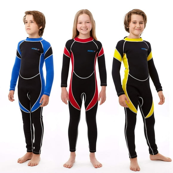 Combinaison de Plongée pour Enfants Garçons Filles Tout-Petits par Scubadonkey / Combinaison pour Enfants en Néoprène 2.5mm UPF 50+ / Répond aux Normes de Sécurité CPSC (Rouge,12)