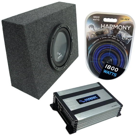 Universal Regular Standard Cab Truck Harmony R104 Single 10" Sub Box & HA-A400.1