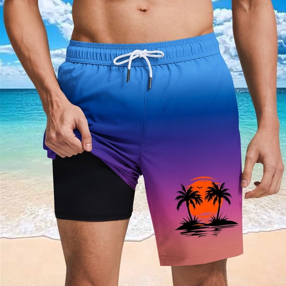 Runfenguu Bandana Shorts, Shorts Men Men Casual Fashion Print Shorts With Pockets Elastic Waist Beach Pants Mens Dress Shorts