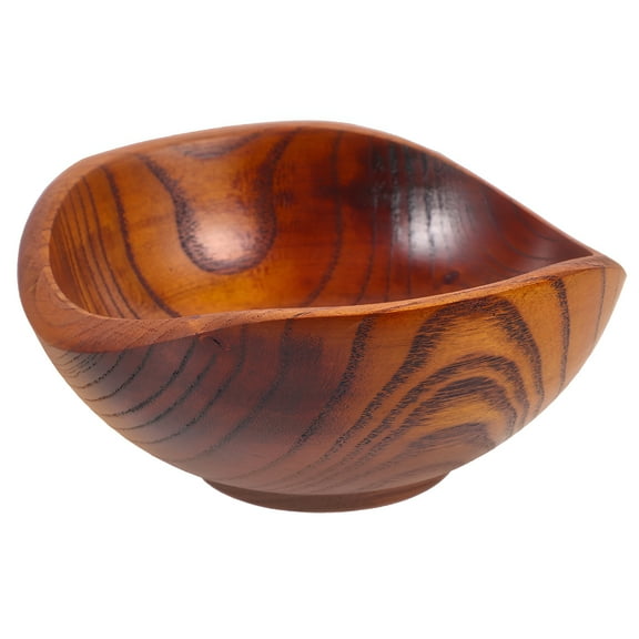 LAMIRO Wood Ingot Shaped Bowl Wooden Food Storage Bowl Fruit Snack Serving Bowl Wooden Bowls for Food
