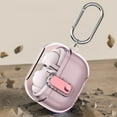 thumbnail image 4 of Dwitch Case for Galaxy Buds 3 / 3 Pro, Clear TPU Transparent Case with Secure Lock Keychain,Pink, 4 of 7